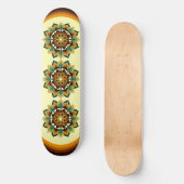 Mandala Pattern 02 in geel & tan Skateboard (Voorkant)