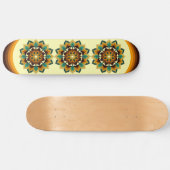 Mandala Pattern 02 in geel & tan Skateboard (Horizontaal)