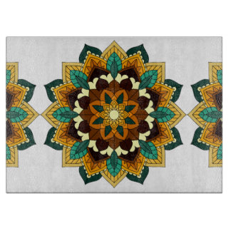 Mandala Pattern 02 in geel & tan Snijplank