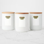 Mandala Pattern 02 in geel & tan Voedselcontainer Etiket (Flessen)