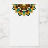 Mandala Pattern 02 in geel & tan Voedselcontainer Etiket (Enkel label)