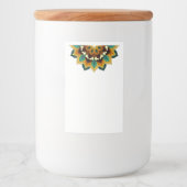 Mandala Pattern 02 in geel & tan Voedselcontainer Etiket (Voorkant)