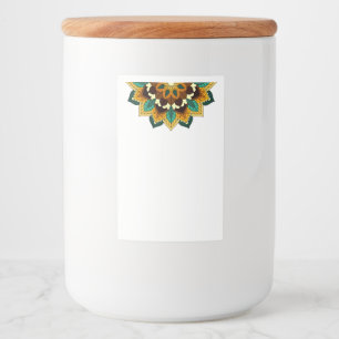 Mandala Pattern 02 in geel & tan Voedselcontainer Etiket