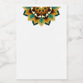 Mandala Pattern 02 in geel & tan Wijn Etiket (Enkel label)