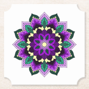 Mandala Pattern 02 in Onderzetter paars papier