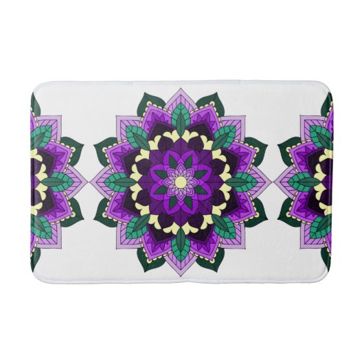 Mandala Pattern 02 in paars Badmat (Voorkant)