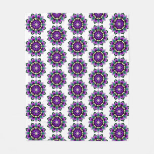 Mandala Pattern 02 in paars Fleece Deken