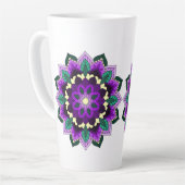 Mandala Pattern 02 in paars Latte Mok (Linkerhoek)