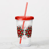 Mandala Pattern 02 in Red Acrylbler Acryl Drinkbeker (Achterkant)