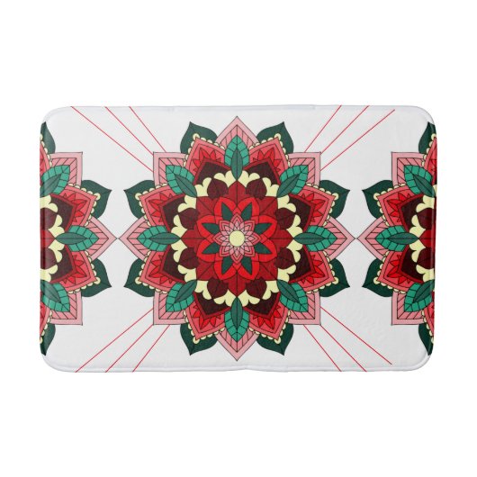 Mandala Pattern 02 in Red Bath Mat (Voorkant)
