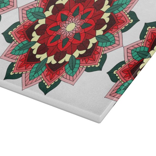 Mandala Pattern 02 in Red Cutting Board Snijplank (Hoek)