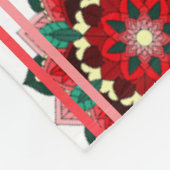 Mandala Pattern 02 in Red Fleece Blanket Deken (Hoek)
