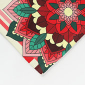 Mandala Pattern 02 in Red Fleece Blanket Deken (Hoek)