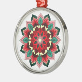 Mandala Pattern 02 in Red Metal Ornament (Links)