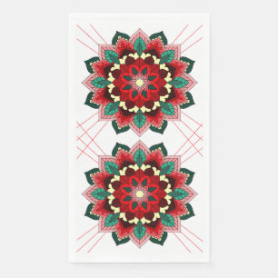 Mandala Pattern 02 in Red Napkin Servet