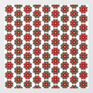 Mandala Pattern 02 in Red window cling Raamsticker
