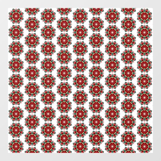 Mandala Pattern 02 in Red window cling Raamsticker (Vel)