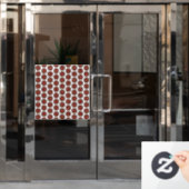 Mandala Pattern 02 in Red window cling Raamsticker (Kantoordeur)