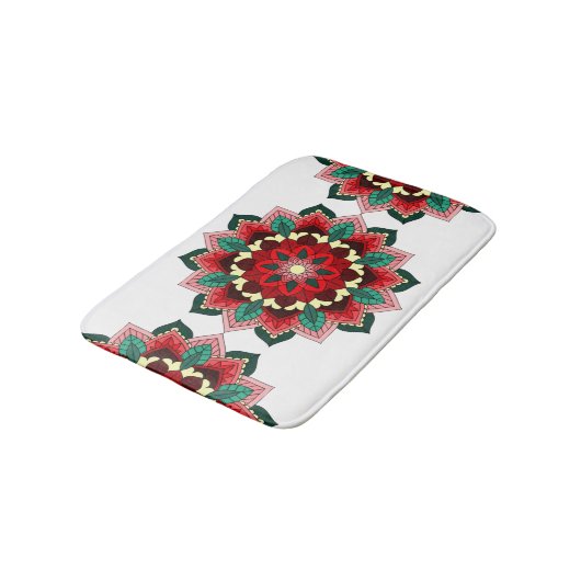 Mandala Pattern 02 in rood Badmat (Gekanteld)