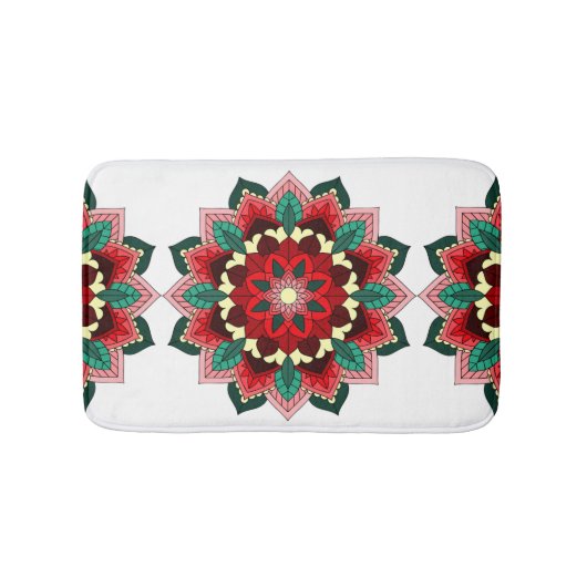 Mandala Pattern 02 in rood Badmat (Voorkant)