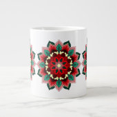 Mandala Pattern 02 in rood Extra Grote Beker (Voorkant)