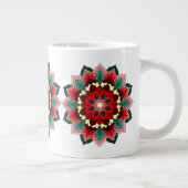 Mandala Pattern 02 in rood Extra Grote Beker (Rechts)