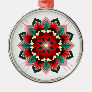 Mandala Pattern 02 in rood Metalen Ornament