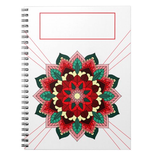 Mandala Pattern 02 in rood Notitieboek (Voorkant)