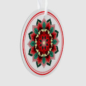 Mandala Pattern 02 in rood Ornament (voorkant)