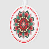 Mandala Pattern 02 in rood Ornament (voorkant)