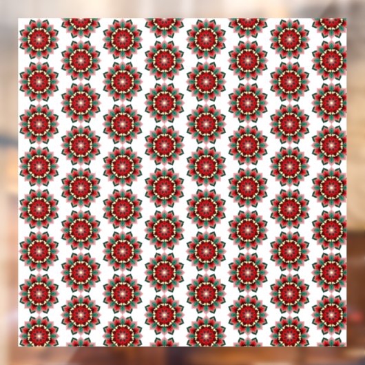 Mandala Pattern 02 in rood Raamsticker (Vel 2)