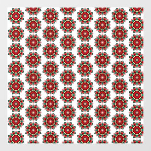 Mandala Pattern 02 in rood Raamsticker