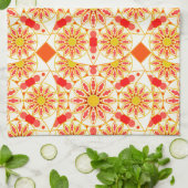 Mandala Pattern, Brick Red, Rust, Gold Theedoek (Gevouwen)