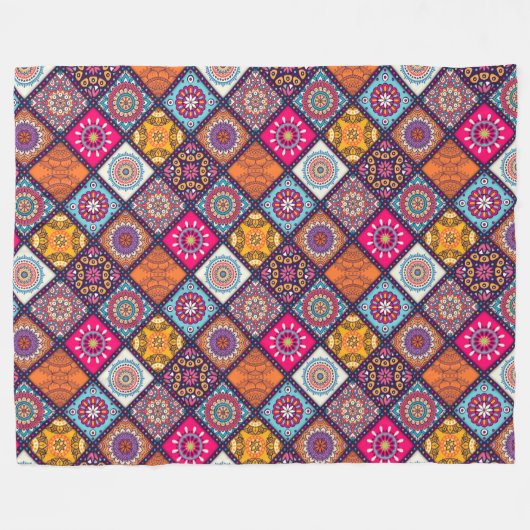 Mandala Pattern Fleece Deken (Voorkant (Horizontaal))