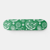 Mandala Pattern Green en White Halloween Herfst Au Skateboard (Horizontaal)