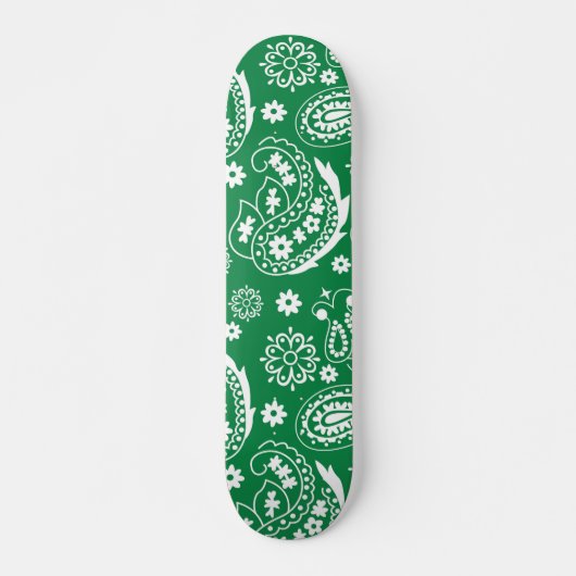 Mandala Pattern Green en White Halloween Herfst Au Skateboard (Voorkant)