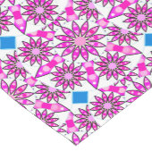 Mandala Pattern, Hot Pink, Black en White Korte Tafelloper (Hoek)