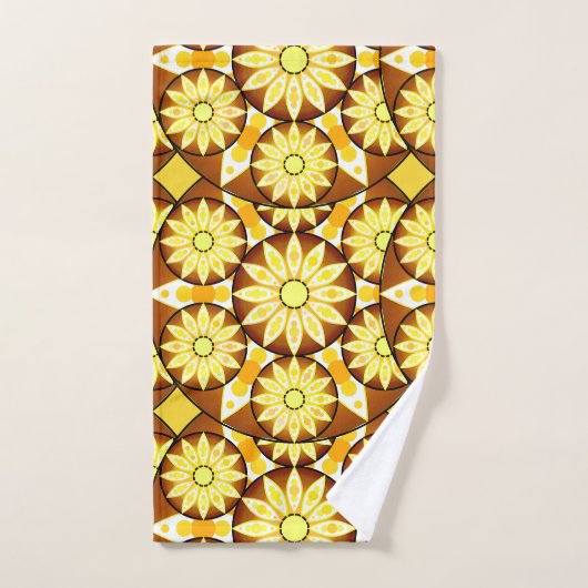 Mandala Pattern, Shades of Brown and Gold Bad Handdoek (Handdoek)