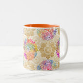 Mandala Pattern Tweekleurige Koffiemok (Voorkant rechts)
