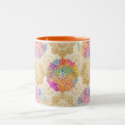Mandala Pattern Tweekleurige Koffiemok (Center)