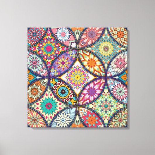 Mandala Pattern - Wrapped Canvas Afdruk (Voorkant)