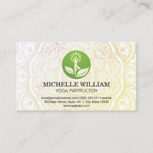 Mandala Pattern   Yoga Leaf Logo Visitekaartje