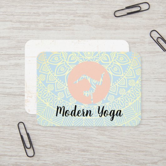 Mandala Pattern | Yoga Pose Logo Visitekaartje (Voorkant / Achterkant in situ)