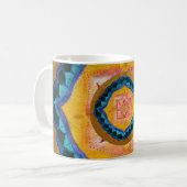 Mandala peint à la main 325 ml Mug blanc classique (Devant gauche)