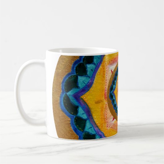 Mandala peint à la main 325 ml Mug blanc classique (Gauche)