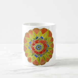 Mandala peint à la main Art White Mug