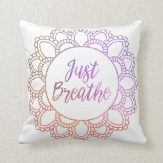 Mandala Pillow "Just Breathe" Kussen