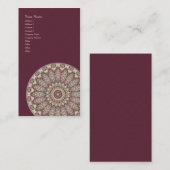Mandala piqué de confort - carte de visite (Devant / Derrière)
