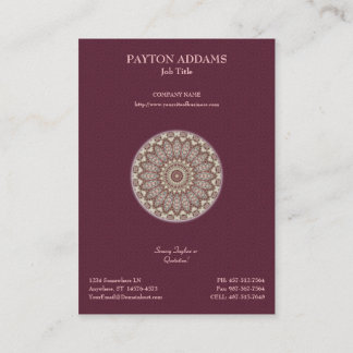 Mandala piqué de confort - carte de visite