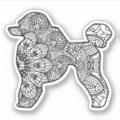 Mandala Poodle Dog Art Sticker (Voorkant)